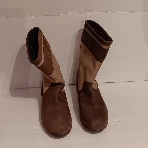 Dublin Estuary Western Cozy Cabin Brown Two Tone Leather Riding Boots Size 6.5
